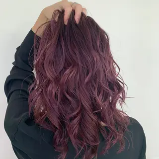 セミロング カラー パーマ ヘアアレンジ ハイトーンカラー🤍 山下 優華のヘアスタイル