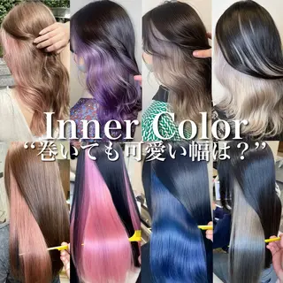 セミロング カラー matiz マティス　表参道所属・💜アンブレラカラー 髪質改善　丸尾】のヘアスタイル