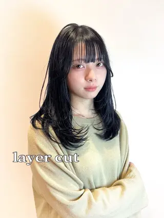 ミディアム カラー 尾崎隼大 レイヤー/韓国ヘアのヘアスタイル