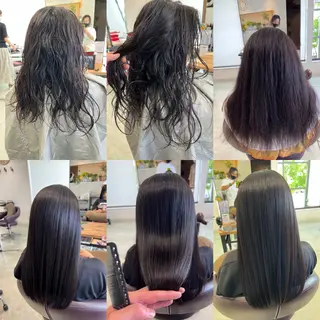 ロング パーマ Aile所属・酸性ストレート／カラ ー/山下高明のヘアスタイル