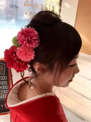 ミディアム ヘアアレンジ マツエク・マツパ mai /Lita中央橋のヘアスタイル