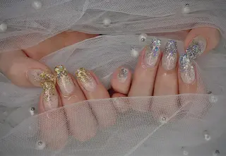 ネイル I-nailロング /ワンホン/キラキラのネイルデザイン