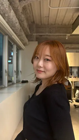 ミディアム 武田玲音/カラー モデル/堀江のヘアスタイル