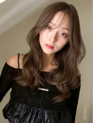 セミロング カラー 韓国風/艶カラー/ 透明感/水野啓太のヘアスタイル