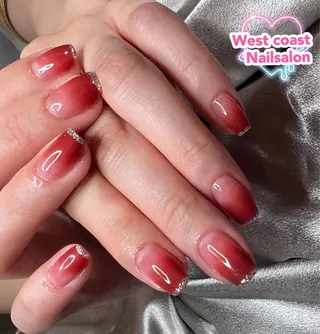 ネイル リボン、ガーリー パーツ放題専門店のネイルデザイン