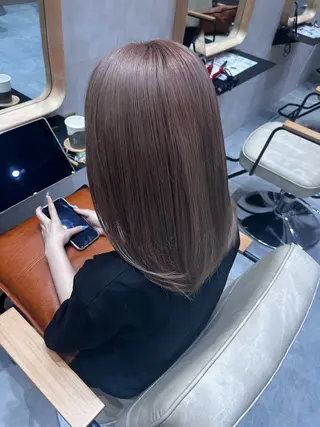 セミロング 透明感寒色 カラー/さとゆな💛のヘアスタイル