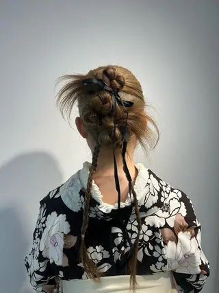 ヘアアレンジ 🧃暖色カラー/🪷 アレンジ/　yunaのヘアスタイル