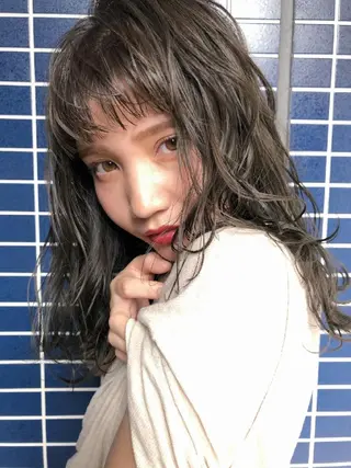 ミディアム ヘアアレンジ カラー GiseL 博多 ジゼル　博多のヘアスタイル