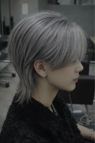 ミディアム カラー メンズ特化/フェザー /パーマ/伊勢元のヘアスタイル