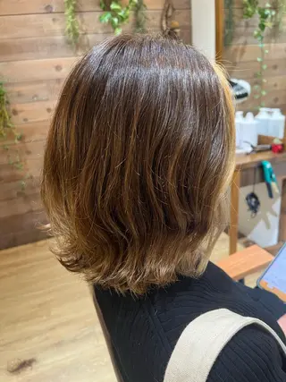 ミディアム カラー パーマ 土屋 悠人のヘアスタイル