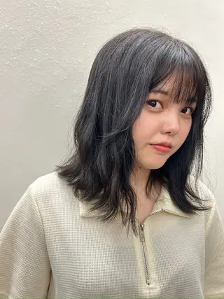 ミディアム カラー bAteAu所属・💎透明感カラー💎 bAteAu あまねのヘアスタイル