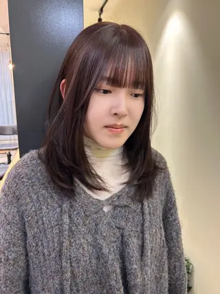 セミロング カラー hub hair レイヤー/透明感のヘアスタイル