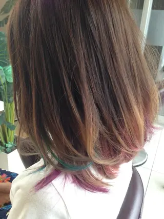 ミディアム カラー 松本 明日可のヘアスタイル