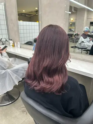 セミロング カラー パーマ ヘアアレンジ メンズ キッズ 🦋透明感グレージュ /韓国レイヤー🦋のヘアスタイル