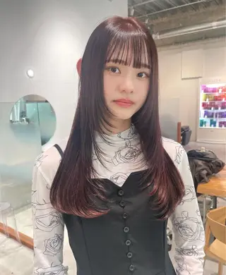 ロング カラー 🎀優姫 🎀  韓国レイヤーのヘアスタイル