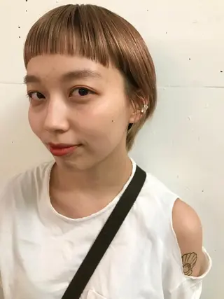 ショート カラー ヘアアレンジ ハイトーン/ ボブ 中村麟のヘアスタイル