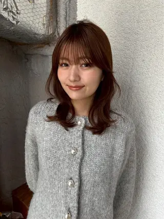 ミディアム カラー たなか ゆうなのヘアスタイル