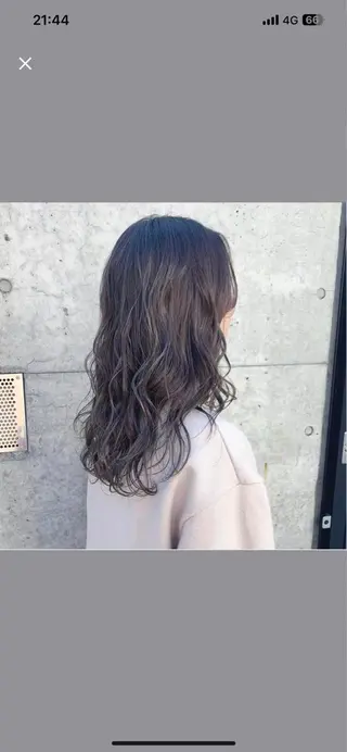 セミロング カラー 透明感カラー 大人グレージュ有村のヘアスタイル