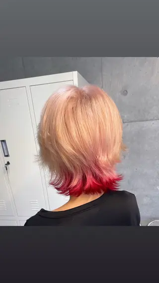 ミディアム カラー メンズ ʜᴀʀᴜᴋᴀ♱メンズ ウルフ/ブリーチのヘアスタイル