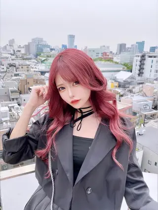 セミロング ハッシュカット レイヤー池袋のヘアスタイル