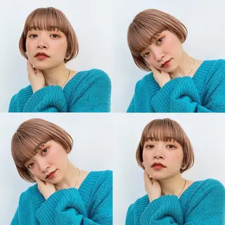 ショート カラー 🌱ボブ/レイヤー/ ベージュ/あやみ✨のヘアスタイル