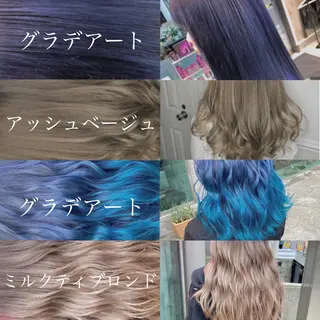 ミディアム カラー メンズ JuNブリーチに 縮毛矯正するプロのヘアスタイル