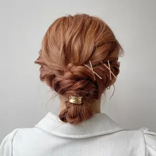 ミディアム ヘアアレンジ 髙木美緒🌿 レイヤー/アレンジのヘアスタイル