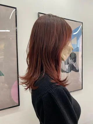 セミロング カラー 暖色カラー/天神/ ヘイマサクラのヘアスタイル