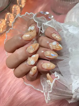 ネイル 23時まで❤︎韓国、 ワンホンネイルのネイルデザイン