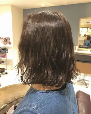 ミディアム カラー パーマ 松田 和樹のヘアスタイル