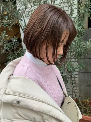 ショート カラー ヘアアレンジ 🫧透明感カラー/ ボブ/小笠原汐海🪽のヘアスタイル