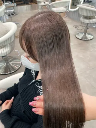 ロング カラー 美髪矯正 ブリーチな しダブル🍒❤ゆうきのヘアスタイル