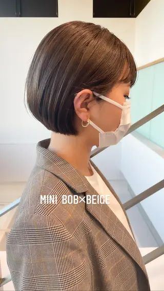 ショート カラー ヘアアレンジ ミニボブ/ブリーチ 🌈MISATOのヘアスタイル