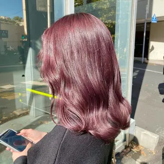 セミロング 愛結 暖色カラー🎀🩰のヘアスタイル