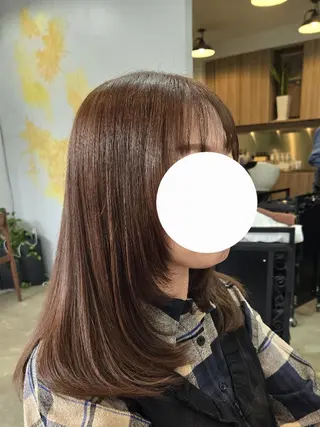 セミロング カラー stoke TOKYO所属・野村 果音(カノン)のヘアスタイル