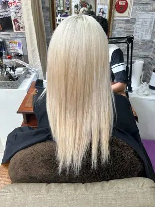 セミロング カラー ハイトーンArphy 安蒜佑太のヘアスタイル