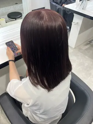 ミディアム カラー みう/仙台/暖色/ 艶髪/顔周りカット/のヘアスタイル