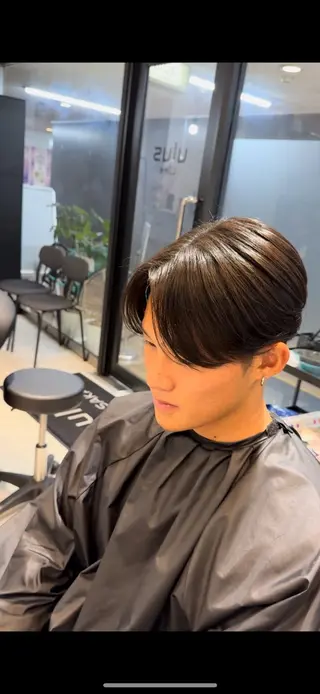 ミディアム パーマ ヘアアレンジ ulus Libre 溝口 隼人のヘアスタイル