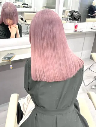 セミロング カラー ukyo/カラー/ ブリーチ/ハイライトのヘアスタイル