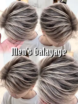 ショート カラー メンズ Mirareee tokyo所属・バレイヤージュ/ シャドウルーツ/安室のヘアスタイル