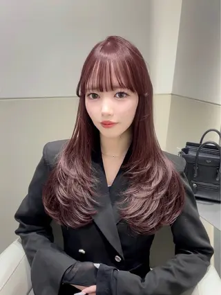 セミロング カラー 🩷韓国ヘア/ヨシン モリ🩷Maikaのヘアスタイル