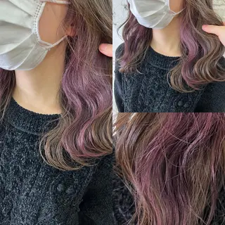 セミロング カラー エクステ＆艶カラー 🎀YURINA🎀のヘアスタイル