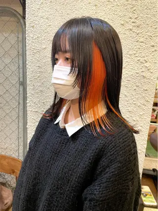 ミディアム カラー ヘアアレンジ 〽️magico/ ウルフDaiki〽️のヘアスタイル