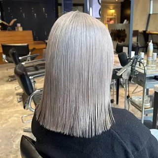 セミロング カラー 💫色落ちまで可愛い ブリーチ💫ユウゴのヘアスタイル