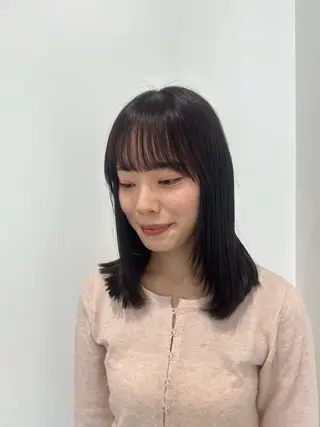 セミロング カラー 愛結 暖色カラー🎀🩰のヘアスタイル
