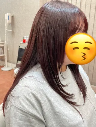 セミロング カラー 韓国風レイヤー/ 艶カラー竹内貫のヘアスタイル