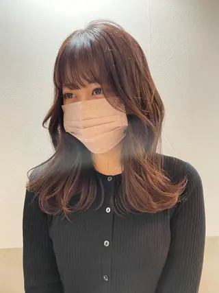 ミディアム レイヤーカット/ 縮毛矯正/ミサキ💐のヘアスタイル