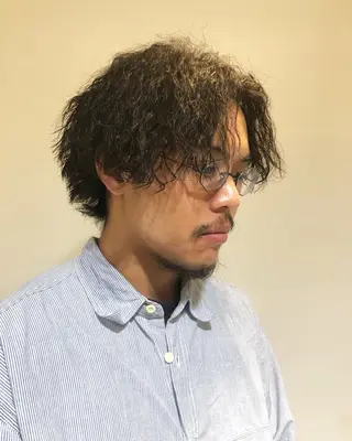 パーマ ヘアアレンジ メンズ ainico+所属・メンズ特化✂️栗原 侑也のヘアスタイル