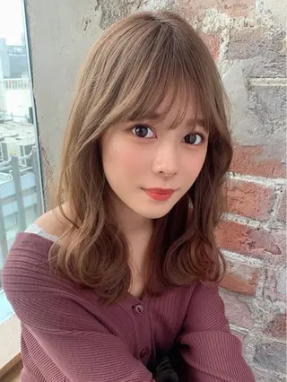 ミディアム 🧡くびれヘア/前髪 顔周り🧡久原結衣のヘアスタイル