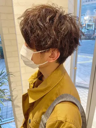 パーマ メンズ ケアブリーチ /髪質 改善/古橋圭史郎のヘアスタイル